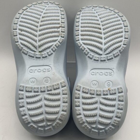 Crocs Womens W9 Classic Clogs Shark Wave Planet Charms Dr Nurse Shoes Baby Blue - Picture 7 of 11